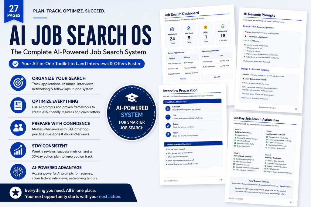 AI Job Search OS | Complete AI-Powered Career Toolkit + Notion Dashboard