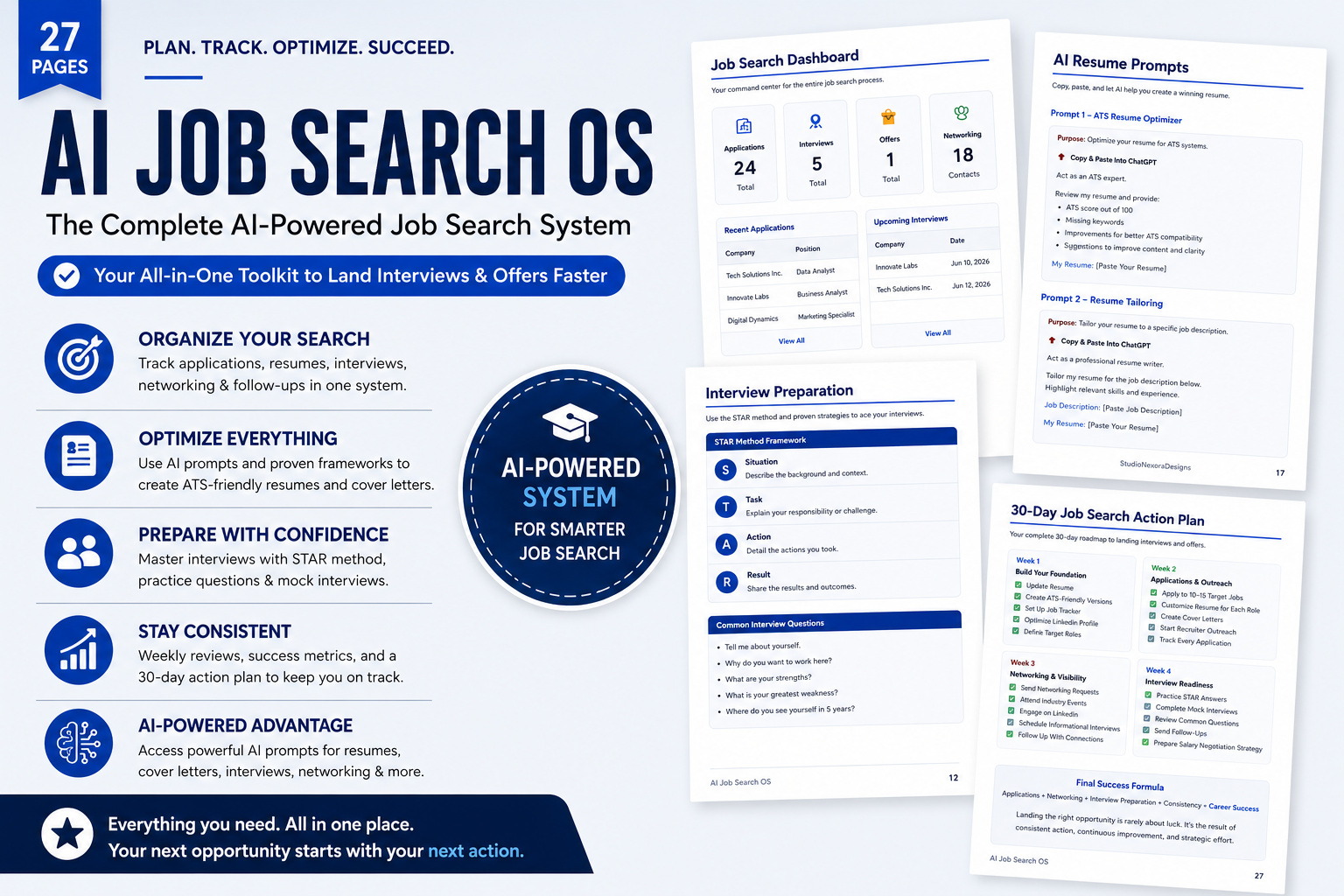 AI Job Search OS | Complete AI-Powered Career Toolkit + Notion Dashboard