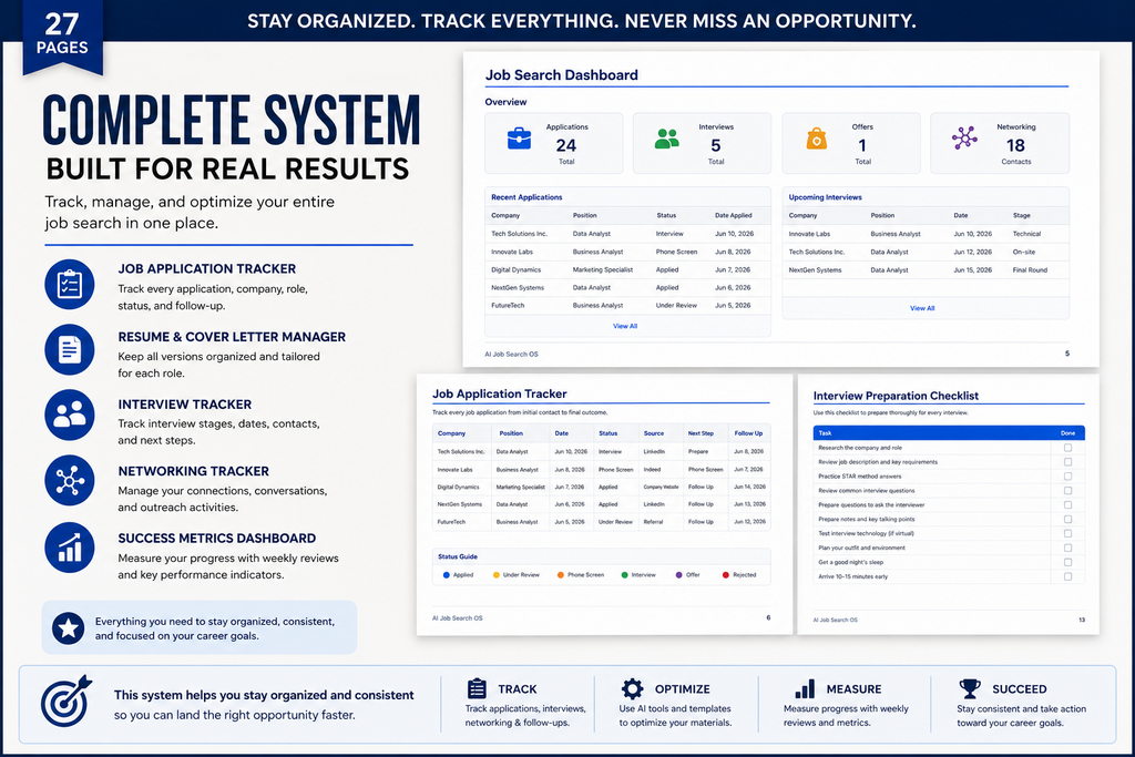 AI Job Search OS | Complete AI-Powered Career Toolkit + Notion Dashboard