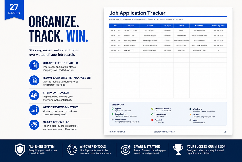 AI Job Search OS | Complete AI-Powered Career Toolkit + Notion Dashboard