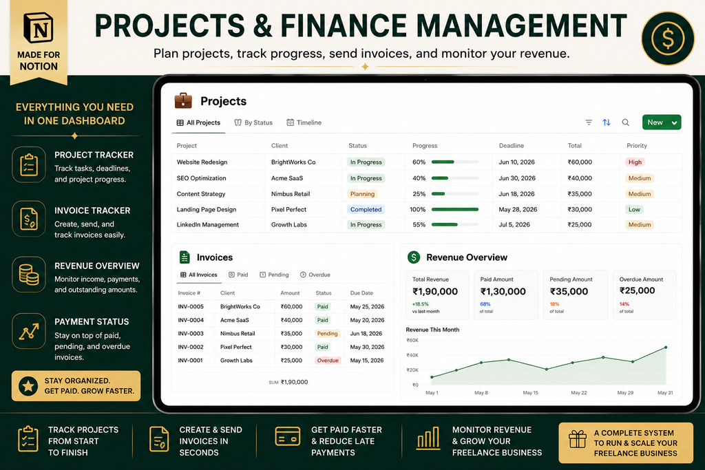 Freelancer OS Ultimate Bundle | Notion Dashboard, AI Prompt Pack & Freelance Business Guide