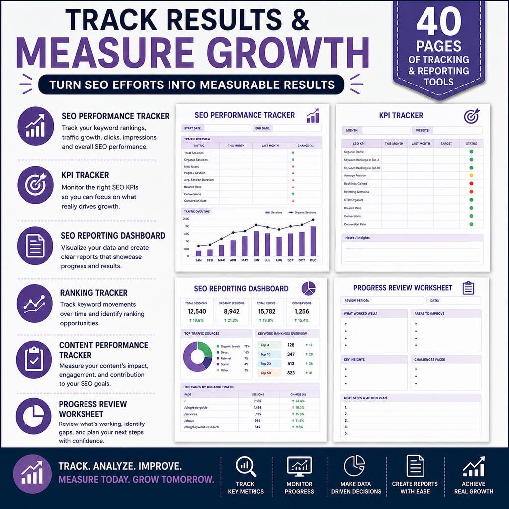 SEO Optimization Bundle | 40-Page SEO Workbook & Growth System