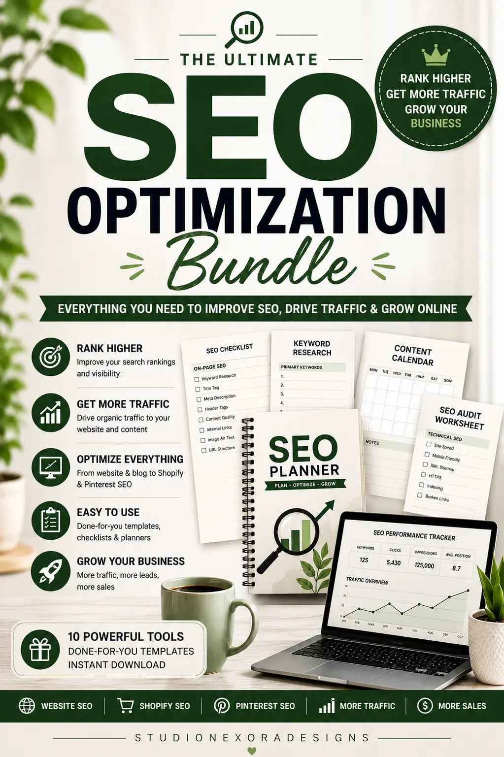 SEO Optimization Bundle | 40-Page SEO Workbook & Growth System