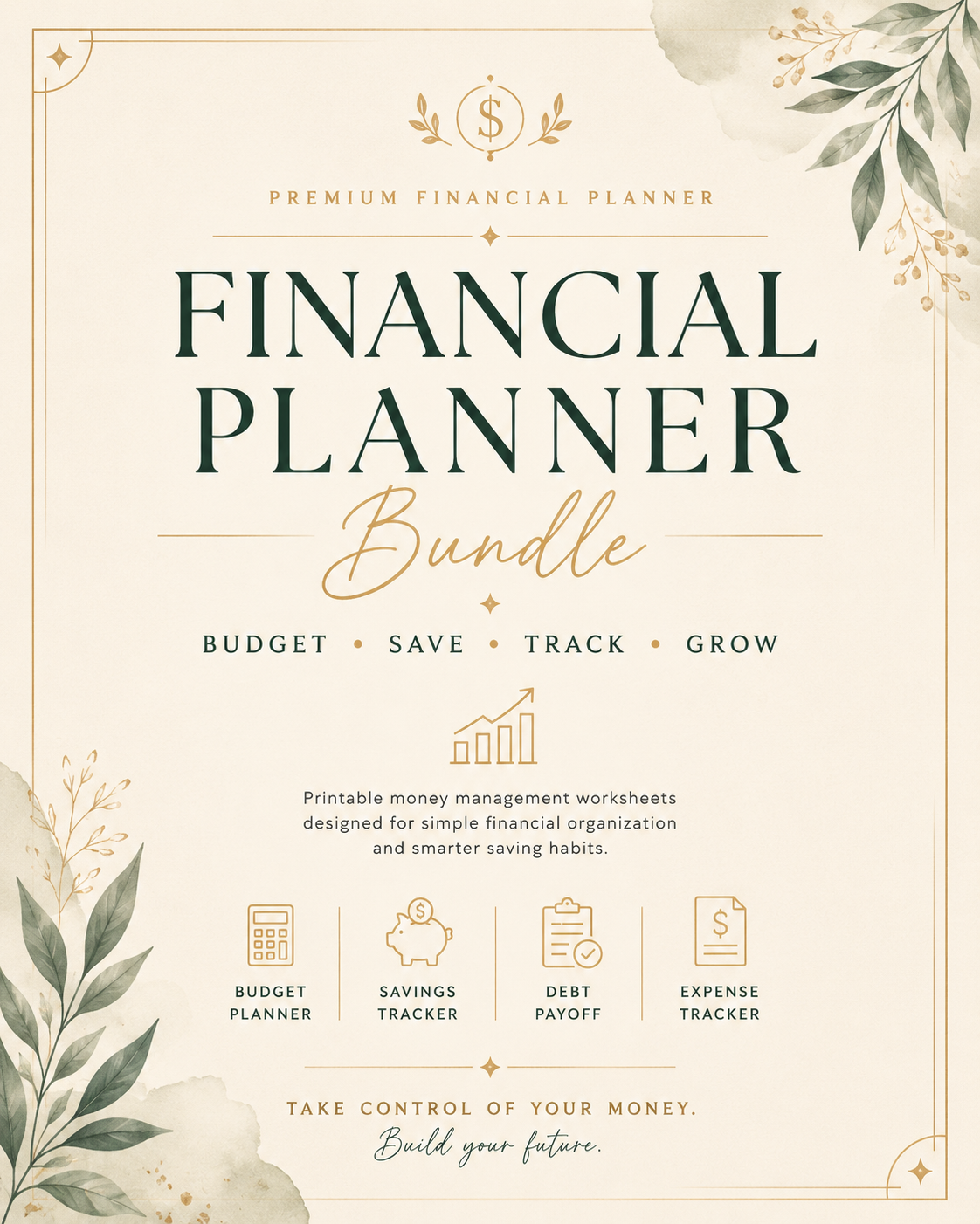 Financial Planner Bundle | Budget Planner, Savings Tracker, Debt Payoff & Wealth Management Workbook