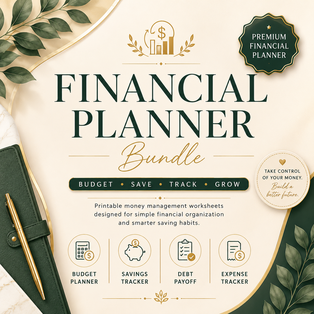 Financial Planner Bundle | Budget Planner, Savings Tracker, Debt Payoff & Wealth Management Workbook