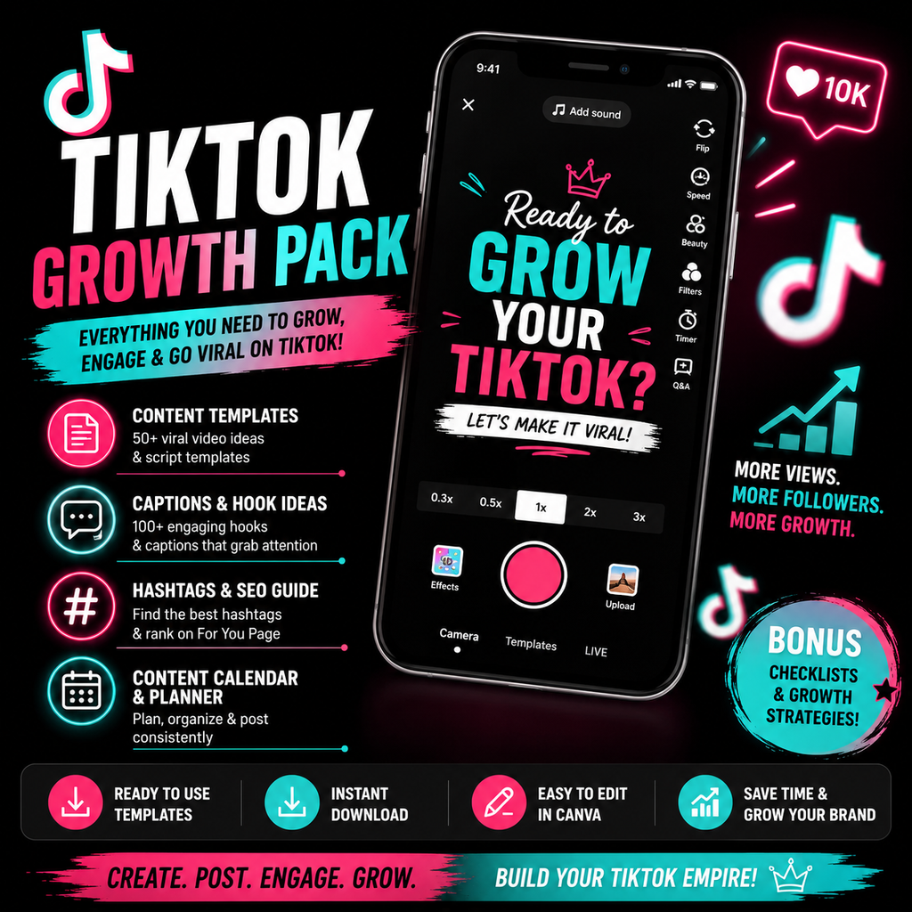 TikTok Growth Pack | Viral Content Ideas & Templates