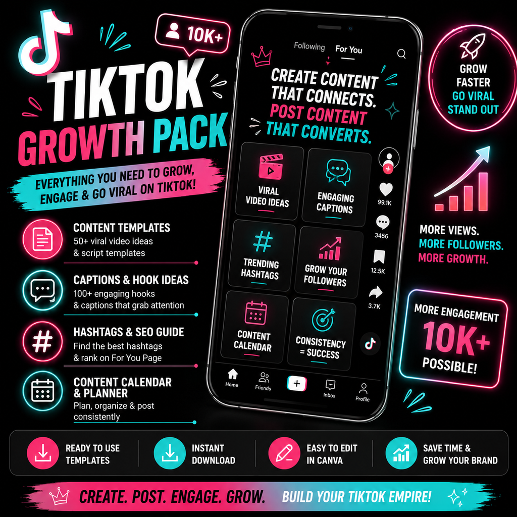 TikTok Growth Pack | Viral Content Ideas & Templates