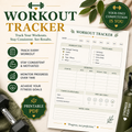 Workout Tracker | Printable Fitness Planner & Exercise Log PDF
