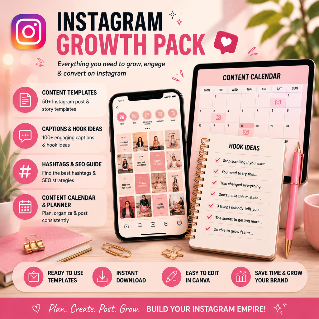 Instagram Growth Pack | Creator Growth Ideas & Templates