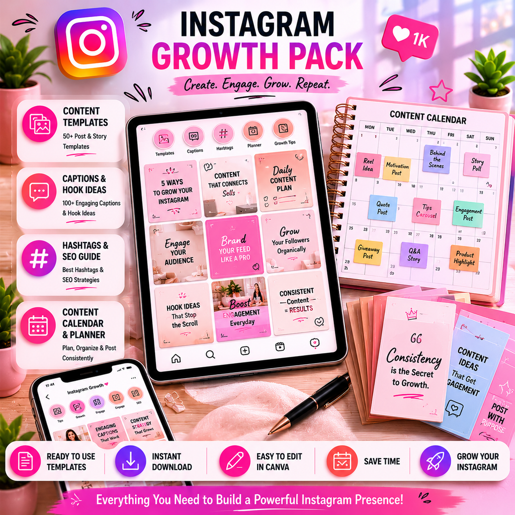 Instagram Growth Pack | Creator Growth Ideas & Templates