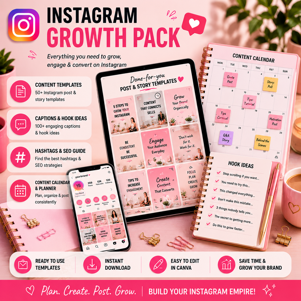 Instagram Growth Pack | Creator Growth Ideas & Templates
